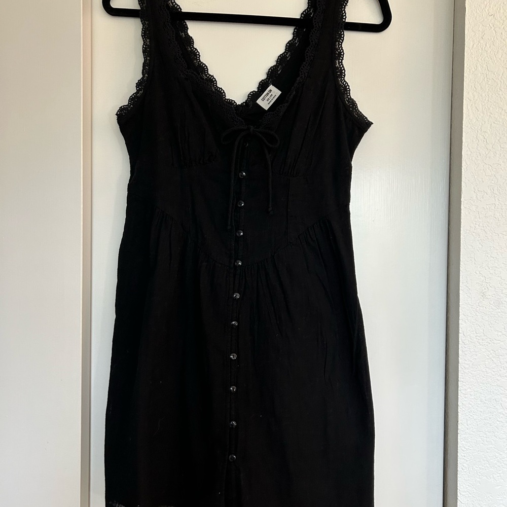 Cotton-On Alaina Black Lace Trim Corset Style Dress